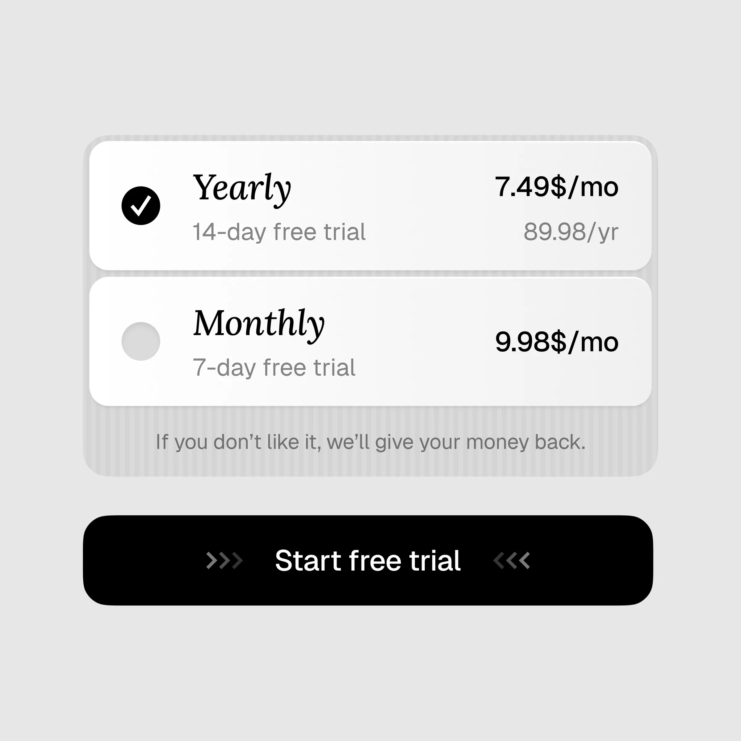 nochat app — screen 1